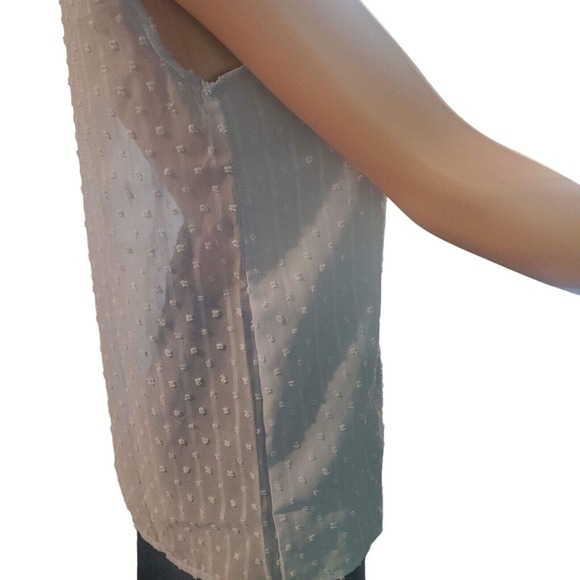 NEW C+D+M Collection Sz M Coquette Lace Cami Top 3D Dots Baby Blue Sheer Back - Picture 4 of 10